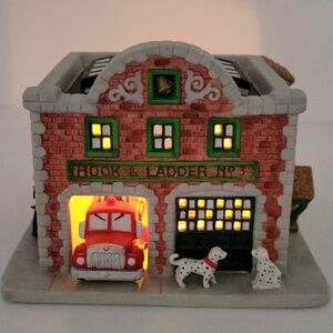 Fire Station Vintage PartyLite Candle Holder Retired Rare Piece